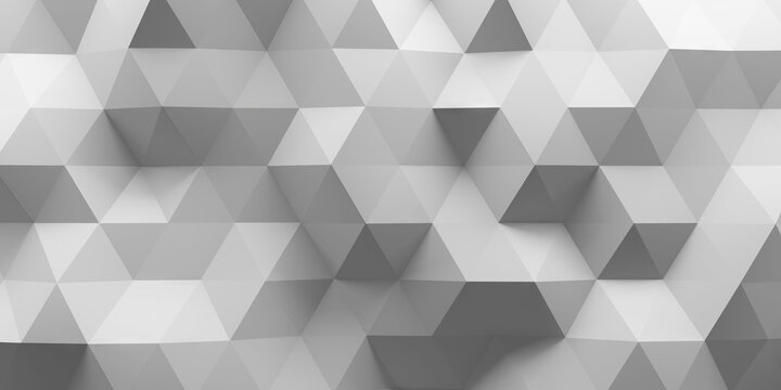 Monochrome geometric hexagonal tessellated triangle pattern background for minimalist modern wallpaper and architectural surface design .3d render
