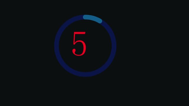 Smooth circular countdown timer animation, 60 seconds duration, clean modern design, perfect round progress ring decreasing clockwise from 0 to 60...