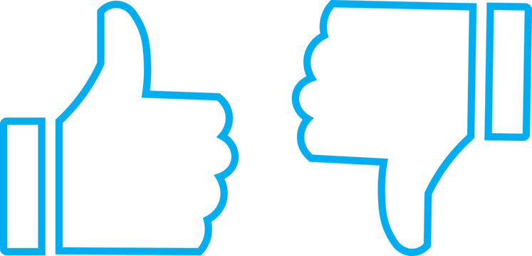 PrintLove, like, and dislike icon on black circle. Heart, hand thumb