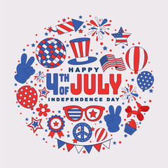 Obraz premium Happy Fourth Of July Celebration Vector