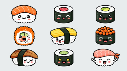 Cute sushi characters collection © Verilux