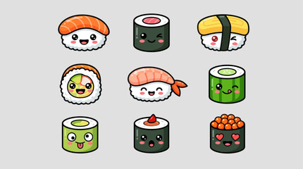 Cute sushi characters collection © Verilux