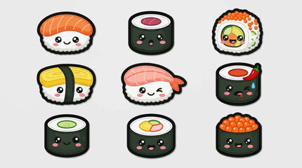 Cute sushi characters collection © Verilux