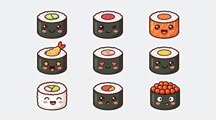 Cute sushi characters collection © Verilux