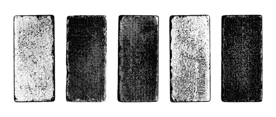 Fototapeta premium A series of halftone vector illustrations of textured rectangles, ideal for graphic design projects, showcasing simplicity and artistic minimalism.