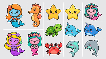 Cute underwater characters collection © Stone