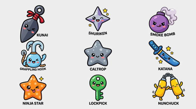 Cute weapon and tool icons