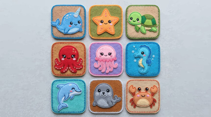 Felt sea creatures collection cute © Jacob