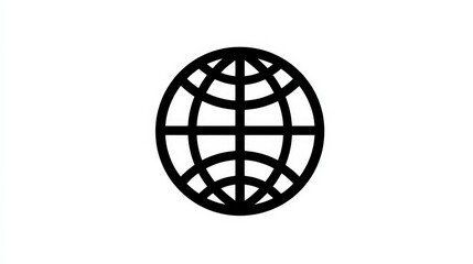Fototapeta premium Simple line drawing of a globe.