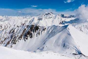 Obraz premium Gudauri Ski Resort Georgia, Snowy Winter Mountain Landscape winter