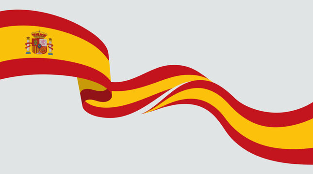 Waving spanish flag ribbon