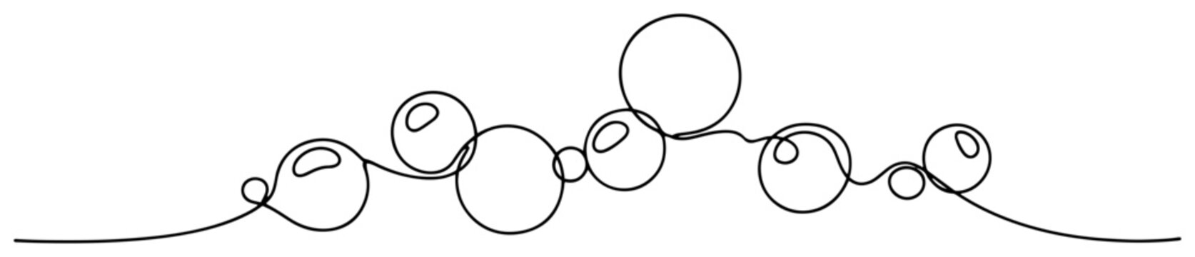 Abstract circles or ornaments in minimalist continuous line art style