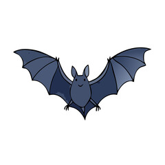 Fototapeta premium Cute Cartoon Bat Flying Isolated on White Background