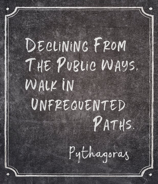 unfrequented paths Pythagoras
