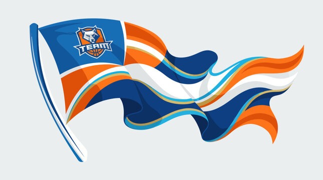 Waving sports team flag