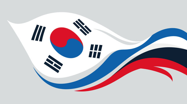 Waving national flag