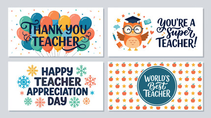 Teacher appreciation day greetings collection © Star