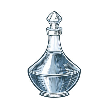 Elegant Glass Decanter with Liquid