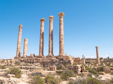 Ruins in Sabratha, Libya, on a bright afternoon 2