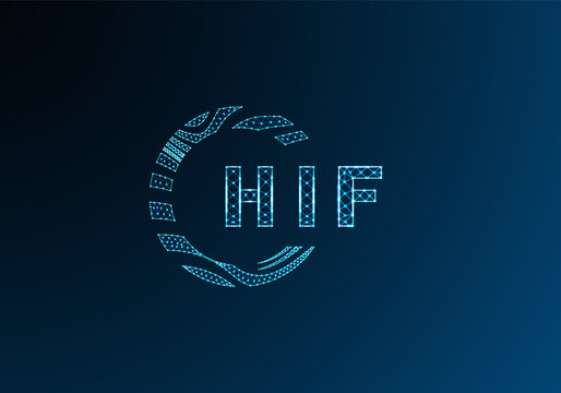 HIF low poly letter logo vector design. HIF lower poly logo design. HIF unique low poly logo design.