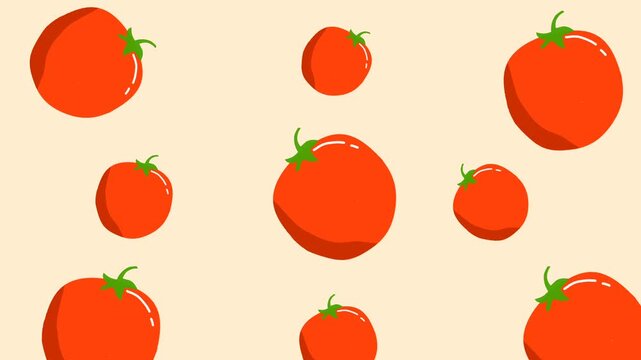 seamless background with vegetables, red tomatoes.