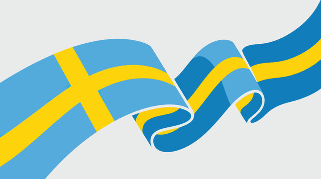 Abstract swedish flag wave