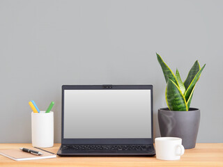 Fototapeta premium Workspace with Coffee and Laptop