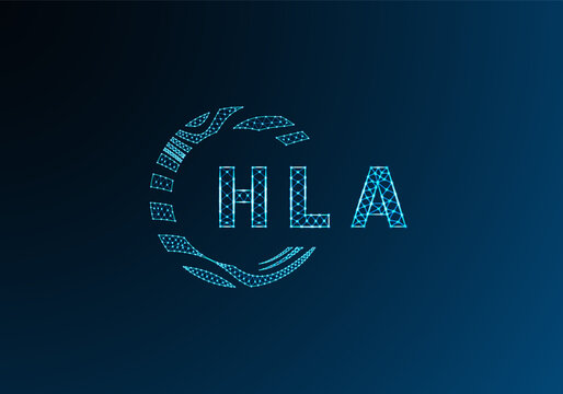 HLA low poly letter logo vector design. HLA lower poly logo design. HLA unique low poly logo design.