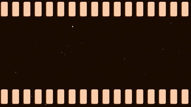 Vintage film strip with sprocket hole borders and black screen textures for cinematic design projects or retro film promotions.