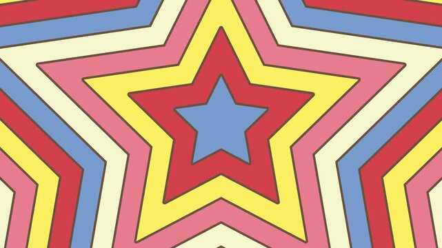 Expanding Retro Groovy Star Shapes Ver.1, Loop Background