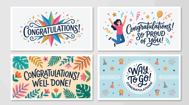 Celebration and achievement greeting cards