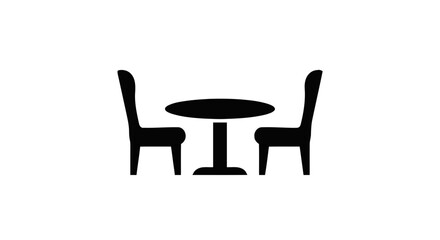 Fototapeta premium Vector illustration of icon of a dining table with two chairs on a transparent background