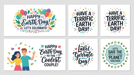 Earth day greetings and celebration designs © yanto