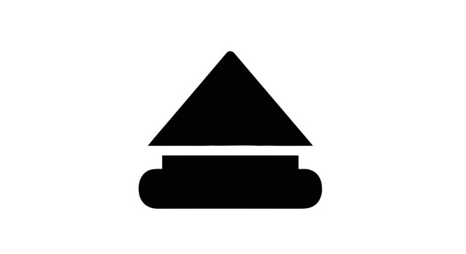 Vector illustration of eject button icon, media control symbol for digital interface on a transparent background