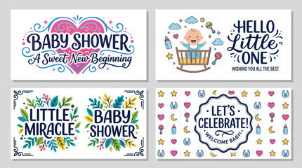 Baby shower celebration greetings collection © Topscor