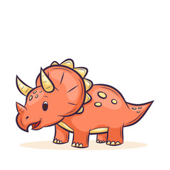 Vector cute illustration of triceratops dinosaur © Mikhail