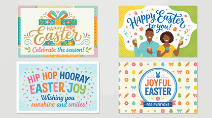 Festive easter greetings cards assortment © Zero