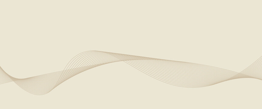 Abstract background with lines and waves. Web banner size. Element for design. Vector background for brochure, booklet, flyer, poster. Brown and beige gradient. Coffee, cafe eps10