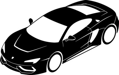 Obraz premium Black sports car, vector car illustration, automobile design, sleek vehicle