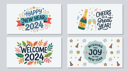 Celebratory new year greetings collection © Ultrasjarna