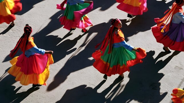 Vibrant cultural celeb n captures the dynamic energy of performers in costume creating beautiful shadows and light play