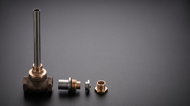 Extended Stem Cryogenic Globe Valve Assembly on Grey Surface