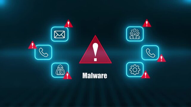 Cyber Security Malware Warning Alert Interface Showing Phishing Attacks Hacker Threats And Network Protection For Business Data Privacy Online Safety
