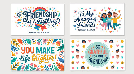 Friendship celebration greetings diverse group © Zilong