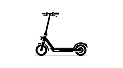 Electric scooter stands alone as a modern sustainable vehicle for efficient urban commuting and travel. © Fian