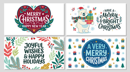 Christmas and new year greetings collection © Ultrasjarna