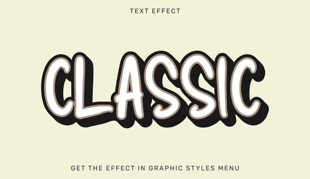 Classic bold minimalist text effect typography design with typography lettering minimalist creative headline template editable illustrator typeface branding isolated