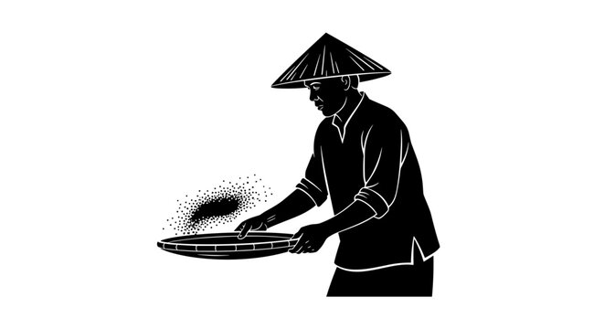 Asian chef with steaming dish.