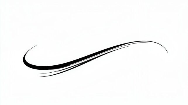 Minimal curved swoosh arc line elegant black flourish divider underline shape