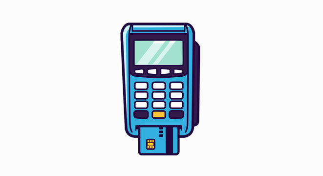 Credit card terminal icon, pos machine for payment processing